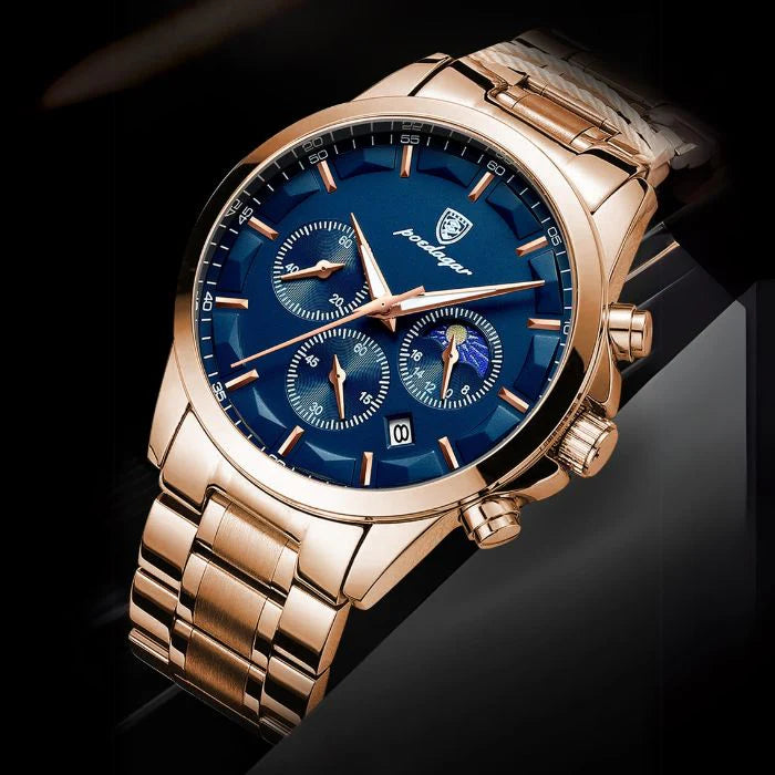 POEDAGAR - Relógio de Quartzo de Pulseira Metal